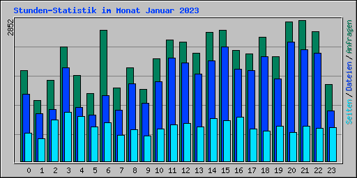 Stunden-Statistik im Monat Januar 2023