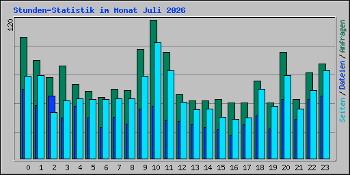 Stunden-Statistik im Monat Juli 2026